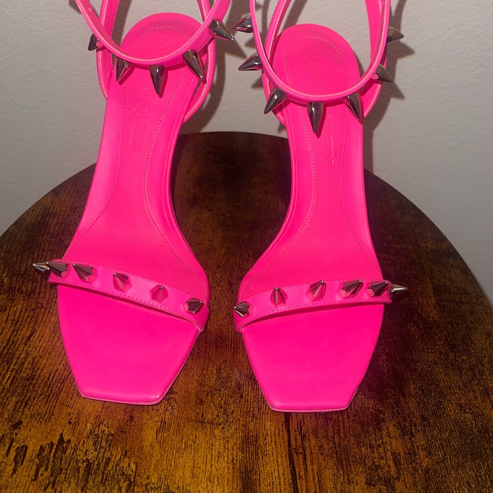 Alexander McQueen Pink Spiked Women's Sandals